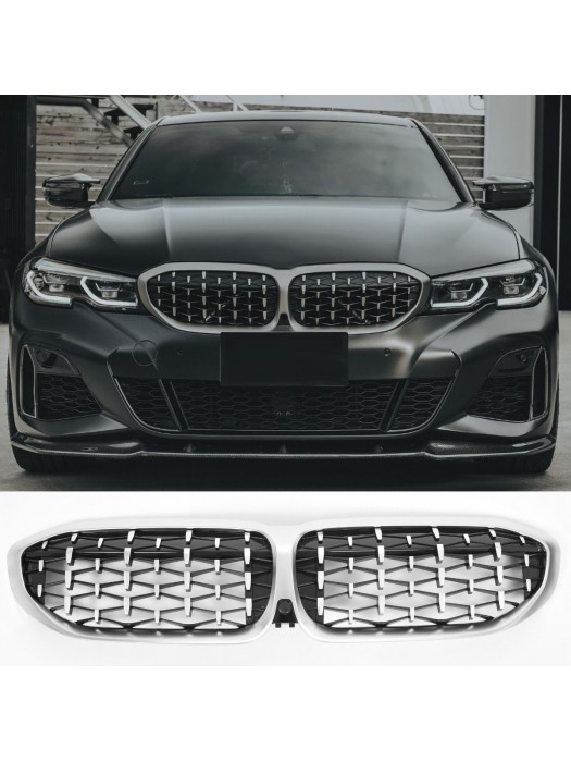 Maska BMW 3 G20/G21 (2019-2022) styl diamant (chrom)